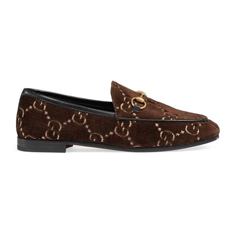 brown velvet gucci loafers